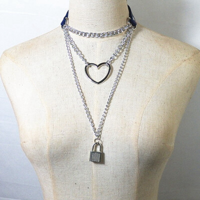 Gothic Lock Chain Necklace Multilayer Punk Choker Collar Goth Pendant Necklace Women Black Leather Jewelry 2019
Gothic Lock Chain Necklace Multilayer Punk Choker Collar Goth Pendant Necklace Women Black Leather Jewelry 2019