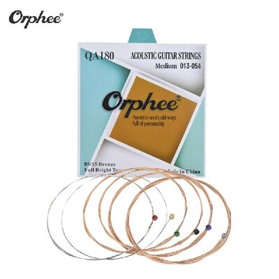 Orphee QA180 Acoustic Folk Guitar String 6pcsSet013-054 Hexagonal Steel Core 85 15 Bronze Wire Wound Medium Tension
Orphee QA180 Acoustic Folk Guitar String 6pcsSet013-054 Hexagonal Steel Core 85 15 Bronze Wire Wound Medium Tension