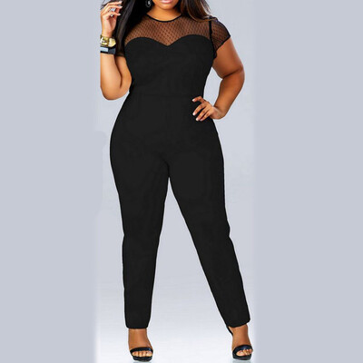 Gobestart Womens Plus Size Mesh Sexy Stitching Fashion Short-Sleeved Round Neck Jumpsuit
Gobestart Womens Plus Size Mesh Sexy Stitching Fashion Short-Sleeved Round Neck Jumpsuit