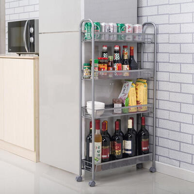 4-Tier Rolling Cart Gap Kitchen Slim Slide Out Storage Tower Rack with Wheels4 BasketsCupboard
4-Tier Rolling Cart Gap Kitchen Slim Slide Out Storage Tower Rack with Wheels4 BasketsCupboard
