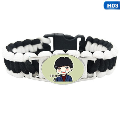 KPOP BTS Black White Woven Bracelet Punk Style Bracelet Cartoon Pattern Pendant Bracelet Hot Gift
KPOP BTS Black White Woven Bracelet Punk Style Bracelet Cartoon Pattern Pendant Bracelet Hot Gift