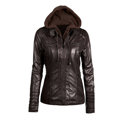 Womens Faux Leather Hooded Jacket Zippered Hoodie Short Slim Motorcycle Jacket Coat
Womens Faux Leather Hooded Jacket Zippered Hoodie Short Slim Motorcycle Jacket Coat