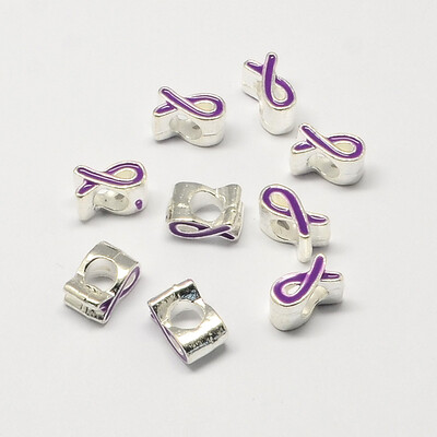 Alloy Enamel Awareness Ribbon Large Hole European Beads Silver DarkViolet 11x6x8mm Hole 5mm
Alloy Enamel Awareness Ribbon Large Hole European Beads Silver DarkViolet 11x6x8mm Hole 5mm