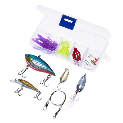 Lixada 26pcs Fishing Lures Baits VIB Spinnerbaits Popper Soft Baits Fishing Hooks Topwater Lures Tackle Box Fishing Gear Lures Kit
Lixada 26pcs Fishing Lures Baits VIB Spinnerbaits Popper Soft Baits Fishing Hooks Topwater Lures Tackle Box Fishing Gear Lures Kit