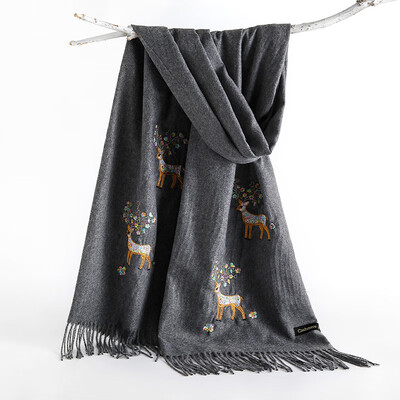 New double-headed sika deer multicolored yarn embroidery solid color light thorn wool imitation cashmere scarf female warm shawl wholesale
New double-headed sika deer multicolored yarn embroidery solid color light thorn wool imitation cashmere scarf female warm shawl wholesale