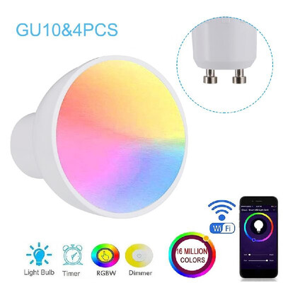 GU10E27GU53 WiFi Intelligent Light Bulb RGBW 6W LEDs Dimmable Lamp Cup Compatible with-Alexa&Google-Home Remote
GU10E27GU53 WiFi Intelligent Light Bulb RGBW 6W LEDs Dimmable Lamp Cup Compatible with-Alexa&Google-Home Remote