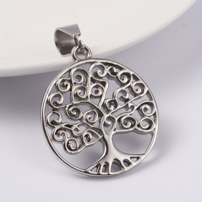 316 Stainless Steel Pendants Tree of Life Stainless Steel Color 35x31x3mm Hole 7x12mm
316 Stainless Steel Pendants Tree of Life Stainless Steel Color 35x31x3mm Hole 7x12mm