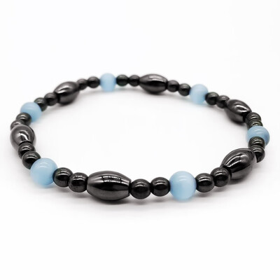 Biomagnetism Nature Magnetic Therapy Black Stone Blue Cat Eye Beaded Bracelet Handmade Health Care Weight Loss Bracelet
Biomagnetism Nature Magnetic Therapy Black Stone Blue Cat Eye Beaded Bracelet Handmade Health Care Weight Loss Bracelet