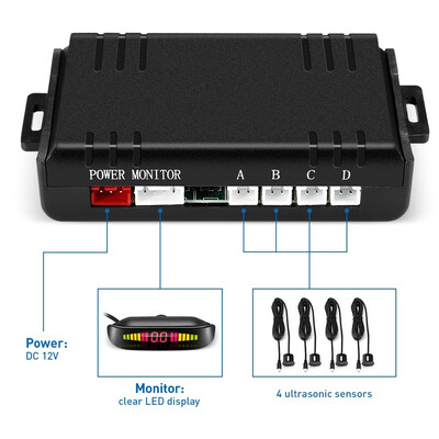 Car Parking Radar System 4 Ultrasonic Sensors LED Display Distance Detection 3-color Alarm Sound Alert
Car Parking Radar System 4 Ultrasonic Sensors LED Display Distance Detection 3-color Alarm Sound Alert