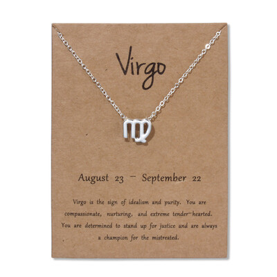 Card Fashion Jewelry 12 Constellation Pendant Necklace Astrology Gold Tone Chain Necklace For Women
Card Fashion Jewelry 12 Constellation Pendant Necklace Astrology Gold Tone Chain Necklace For Women