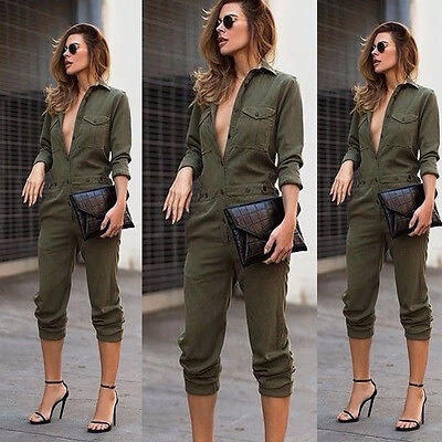 Women rompers coverall lapel army green jumpsuits with pockets ladies autumn winter casual long pant playsuit jumpsuit romper
Women rompers coverall lapel army green jumpsuits with pockets ladies autumn winter casual long pant playsuit jumpsuit romper