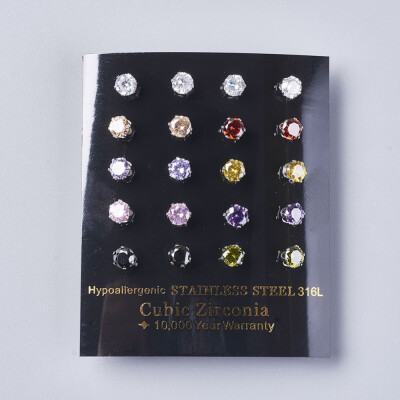 Cubic Zirconia Stud Earrings with 304 Stainless Steel Findings Mixed Color 14x5mm Pin 06mm
Cubic Zirconia Stud Earrings with 304 Stainless Steel Findings Mixed Color 14x5mm Pin 06mm