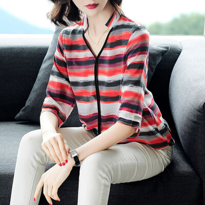 Women shirt 2019 New Women Summer Autumn Tops And Blouses Shirt Plus Size Long Sleeve Striped Print Women chiffon Blouse
Women shirt 2019 New Women Summer Autumn Tops And Blouses Shirt Plus Size Long Sleeve Striped Print Women chiffon Blouse