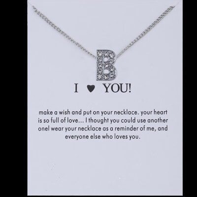 Sale 26 Letters Pandent I Love You Fashion Simple Silvery Chain Rhinestone Charm Crystal Women Necklace Jewelry Gift
Sale 26 Letters Pandent I Love You Fashion Simple Silvery Chain Rhinestone Charm Crystal Women Necklace Jewelry Gift