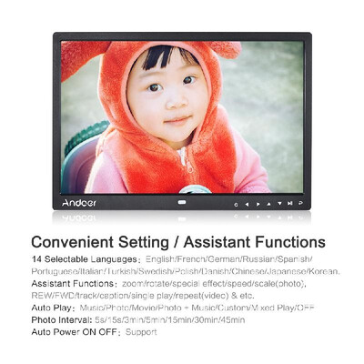 Andoer 13" LED Digital Photo Frame Screen Desktop Album Display Image 1080P MP4 Video MP3 Audio TXT eBook Clock Calendar 1280 8
Andoer 13" LED Digital Photo Frame Screen Desktop Album Display Image 1080P MP4 Video MP3 Audio TXT eBook Clock Calendar 1280 8