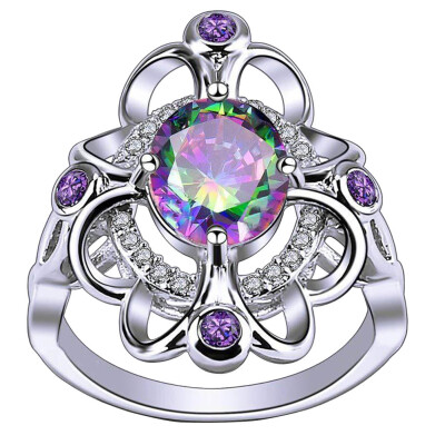 925 Sterling Silver Created Rainbow Topaz Filled Art Deco Statement Ring Women
925 Sterling Silver Created Rainbow Topaz Filled Art Deco Statement Ring Women