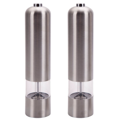 2PCSSet Electric Salt&Pepper Mills Grinders Silver Battery Operated Automatic Adjustable
2PCSSet Electric Salt&Pepper Mills Grinders Silver Battery Operated Automatic Adjustable