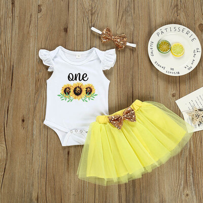Summer Infant Baby Girl Halloween Clothes Flare Sleeve Sunflower Floral RomperMesh Bow SkirtHeadband Set
Summer Infant Baby Girl Halloween Clothes Flare Sleeve Sunflower Floral RomperMesh Bow SkirtHeadband Set