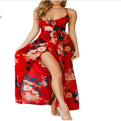 Red Floral Print Sexy Lace Up V Neck Women Maxi Dresses Summer Split Backless Beach Long Vestidos Boho Dress
Red Floral Print Sexy Lace Up V Neck Women Maxi Dresses Summer Split Backless Beach Long Vestidos Boho Dress