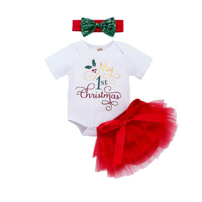 Mesh Skirt Hair Band Christmas Mesh Short Skirt For Girls Baby\s Sets Three Piece Girls Short Sleeve Bodysuit
Mesh Skirt Hair Band Christmas Mesh Short Skirt For Girls Baby\s Sets Three Piece Girls Short Sleeve Bodysuit