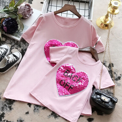 Summer Mother Daughter T-shirt 2019 New Fashion Parent-Child Short Sleeve Heart Print Shirt Mother And Daughter Clothes
Summer Mother Daughter T-shirt 2019 New Fashion Parent-Child Short Sleeve Heart Print Shirt Mother And Daughter Clothes