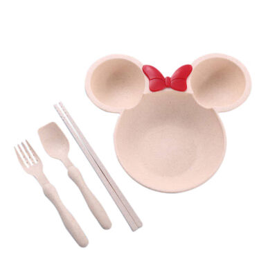 4 Set Of Kid Wheat Stalk Feeding Dinnerware Bowknot Bowl With 3 Dividers Spoon Fork Chopsticks
4 Set Of Kid Wheat Stalk Feeding Dinnerware Bowknot Bowl With 3 Dividers Spoon Fork Chopsticks