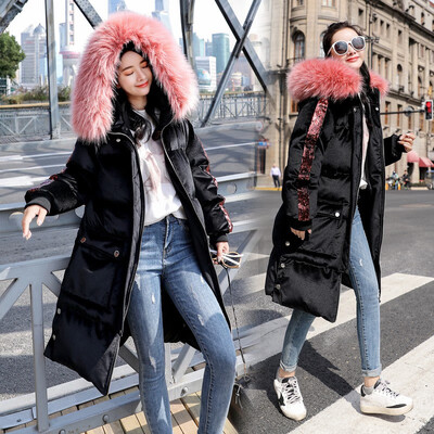 Sequins with large fur collar&golden fleece womens style chic show thin warm thick cotton jacket winter wear new trend
Sequins with large fur collar&golden fleece womens style chic show thin warm thick cotton jacket winter wear new trend