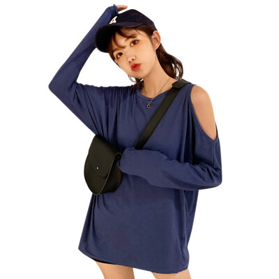Women Sexy Off-shoulder Slim T-shirt Tops Round Collar Solid Color Thin Section Long Sleeve Tops
Women Sexy Off-shoulder Slim T-shirt Tops Round Collar Solid Color Thin Section Long Sleeve Tops