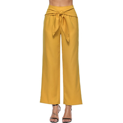 Summer Women Wide Leg Pants Loose High Waist Slim Pants Solid Bow Tie Bell Bottom Pant For Women
Summer Women Wide Leg Pants Loose High Waist Slim Pants Solid Bow Tie Bell Bottom Pant For Women