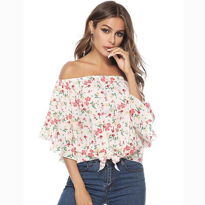 2019 Women Fashion Concise Casual Sweet Flower Printed Strapless Chiffon All-match Shirts
2019 Women Fashion Concise Casual Sweet Flower Printed Strapless Chiffon All-match Shirts