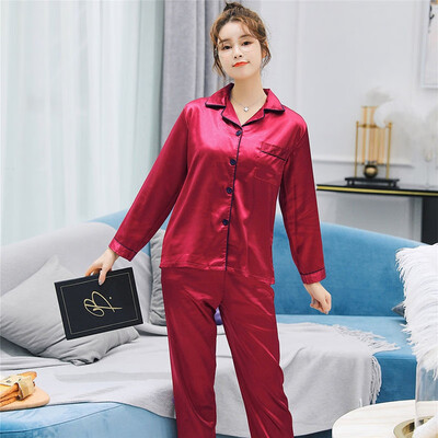 Women Men Ice Silk Satin Pajamas Set Comfy Long Sleeve Sleepwear Pijama Pyjamas Suit Female Male Sleep Two Piece Sets Loungewear
Women Men Ice Silk Satin Pajamas Set Comfy Long Sleeve Sleepwear Pijama Pyjamas Suit Female Male Sleep Two Piece Sets Loungewear