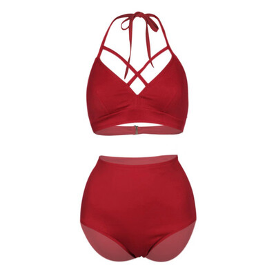 Sexy Sweet Bikini set Solid Color Simple High Waist Bikinis 2019 Women Halter Cross Strap Bandage Split Bikini Set Swimsuit
Sexy Sweet Bikini set Solid Color Simple High Waist Bikinis 2019 Women Halter Cross Strap Bandage Split Bikini Set Swimsuit