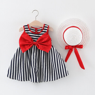 Summer Girl Dress with Hat Stripe Print Fashion Bow Girls Dresses Casual Kids Clothes robe fille enfant 3M-2T
Summer Girl Dress with Hat Stripe Print Fashion Bow Girls Dresses Casual Kids Clothes robe fille enfant 3M-2T