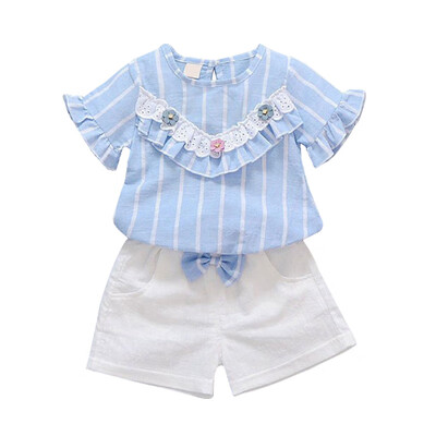 Baby Girls Clothes Set 2PCs Short Sleeve Striped TopsShorts Cute Kids Clothes Children Clothing Set 1-4T
Baby Girls Clothes Set 2PCs Short Sleeve Striped TopsShorts Cute Kids Clothes Children Clothing Set 1-4T