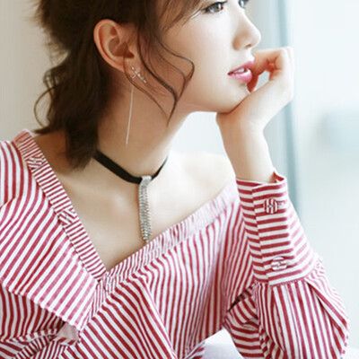 Women Sweet Strapless V-neck Casual Summer Sweet Long Sleeved Loose Tie Striped Print Blouse
Women Sweet Strapless V-neck Casual Summer Sweet Long Sleeved Loose Tie Striped Print Blouse