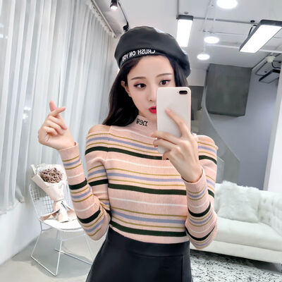 Fashion Stripes Print Women Sweater Autumn Winter New Slim Long-Sleeved Round Neck Sexy Slim Bottom Knit Sweater
Fashion Stripes Print Women Sweater Autumn Winter New Slim Long-Sleeved Round Neck Sexy Slim Bottom Knit Sweater
