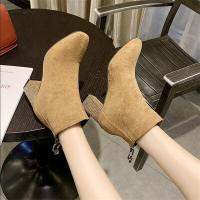LZJ 2019 Autumn Shoes Women Ankle Boots Suede Black Boots Slip On Women Casual Thick Heel Shoes Fashion Comfortable Female 35-39
LZJ 2019 Autumn Shoes Women Ankle Boots Suede Black Boots Slip On Women Casual Thick Heel Shoes Fashion Comfortable Female 35-39