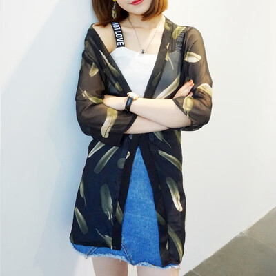 Summer Womens Cropped Sleeve Print Long Kimono Cardigan Blusas Jacket Casual Loose Sunblock Shirt
Summer Womens Cropped Sleeve Print Long Kimono Cardigan Blusas Jacket Casual Loose Sunblock Shirt