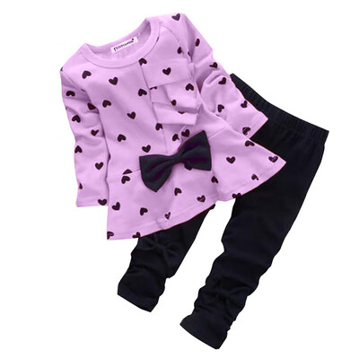 Baby Girls Clothes Bow Print Heart-shaped T-shirt Leggings For Girls cute 2PCS Cloth suit childrens clothes top shirt Pants
Baby Girls Clothes Bow Print Heart-shaped T-shirt Leggings For Girls cute 2PCS Cloth suit childrens clothes top shirt Pants