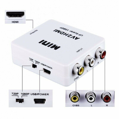 New Converts Analog Composite Input To HDMI 1080p 60HZ Output White RCA To HDMI Converter
New Converts Analog Composite Input To HDMI 1080p 60HZ Output White RCA To HDMI Converter