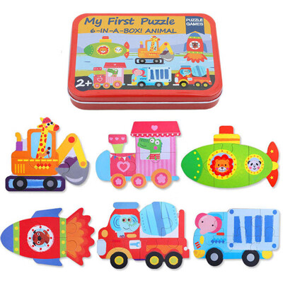 Inspire Baby Creativity Baby Toys 6 in 1 iron Box Cartoon Animals Wooden Puzzle for Children Montessori Early Educational Toys
Inspire Baby Creativity Baby Toys 6 in 1 iron Box Cartoon Animals Wooden Puzzle for Children Montessori Early Educational Toys