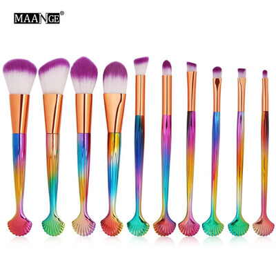 MAANGE 10Pcs Shell Cosmetic Brush Handle Cosmetic Foundation Eyeliner Eyebrow Lip Brushes Up Brush Tool Women makeup brushes
MAANGE 10Pcs Shell Cosmetic Brush Handle Cosmetic Foundation Eyeliner Eyebrow Lip Brushes Up Brush Tool Women makeup brushes