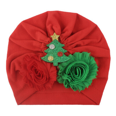 Baby Girl Winter Hat Autumn Soft Cute Newborn Baby Christmas Cartoon Flower Girls Caps Infant Hat Turban Elastic Cap