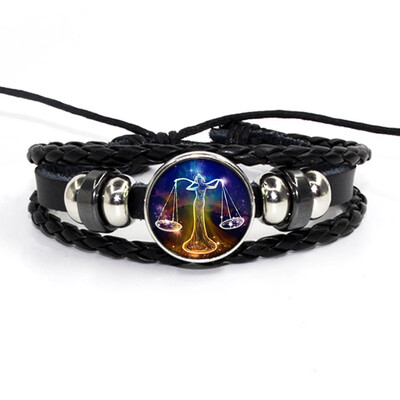 Retro Leather Rope Twelve Constellations Time Gem Weaving Bracelet Fashion Wild Men Women Accessories
Retro Leather Rope Twelve Constellations Time Gem Weaving Bracelet Fashion Wild Men Women Accessories
