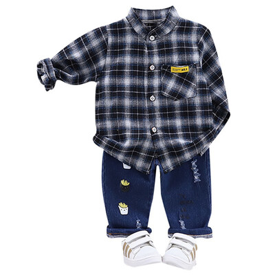 Autumn Children Baby Boys Set Casual Long Sleeve Plaid Print Casual Shirt TopsCartoon Denim Pants Trouser Set
Autumn Children Baby Boys Set Casual Long Sleeve Plaid Print Casual Shirt TopsCartoon Denim Pants Trouser Set