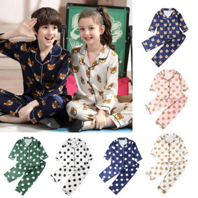 AU 2Pcs Kid Baby Boy Girl Silk Satin Pajamas Set Long Sleeve Sleepwear Nightwear
AU 2Pcs Kid Baby Boy Girl Silk Satin Pajamas Set Long Sleeve Sleepwear Nightwear