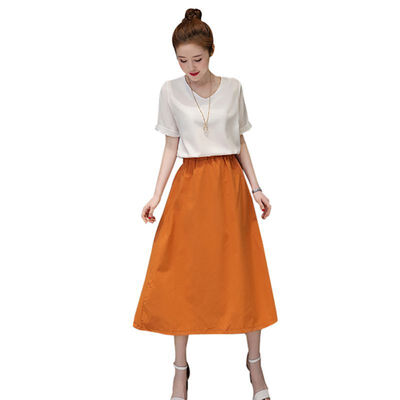 Summer Women Cotton Linen Sets Solid Color Wild Short-sleeved White TeeLong Skirt Sets Casual Two-piece Female -2XL
Summer Women Cotton Linen Sets Solid Color Wild Short-sleeved White TeeLong Skirt Sets Casual Two-piece Female -2XL