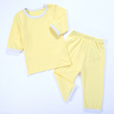 Kids boys Girls Pajama Sets Solid Color Pajama Sets Seven-quarter Sleeve Trousers Sleepwear Home 2-12T
Kids boys Girls Pajama Sets Solid Color Pajama Sets Seven-quarter Sleeve Trousers Sleepwear Home 2-12T