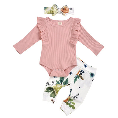 3pcs Infant Newborn Baby Girl Clothes long sleeve ruffle Romper floral Long Pants headband Outfits clothes set for 0-24m
3pcs Infant Newborn Baby Girl Clothes long sleeve ruffle Romper floral Long Pants headband Outfits clothes set for 0-24m