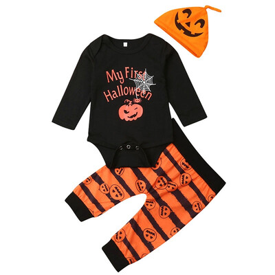 Fashion Baby Boy Girl Cute Long Sleeve Halloween Pumpkin Print Romper Tops Trousers Hat Outfits Clothes
Fashion Baby Boy Girl Cute Long Sleeve Halloween Pumpkin Print Romper Tops Trousers Hat Outfits Clothes